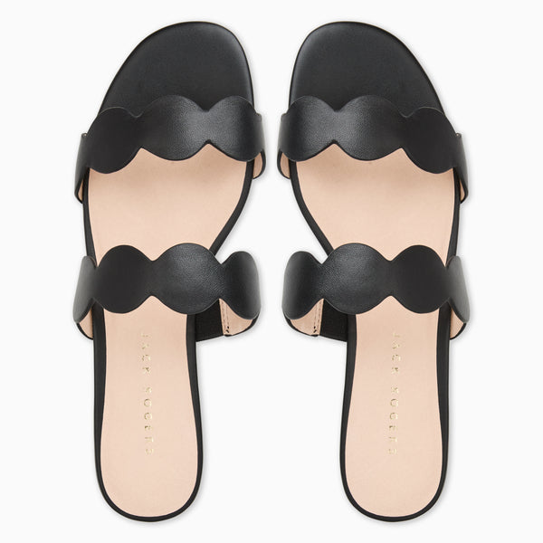 Jack Rogers Greglen Leather Flat Slide Black