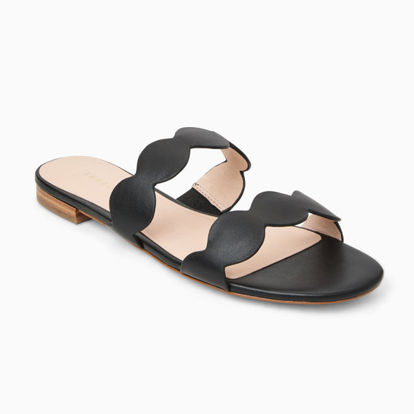 jack rogers Greglen Leather Flat Slide Black