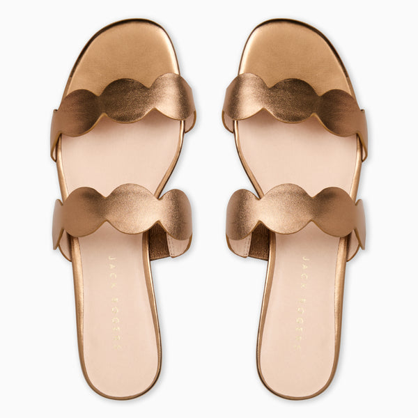 Jack Rogers Greglen Leather Flat Slide Bronze