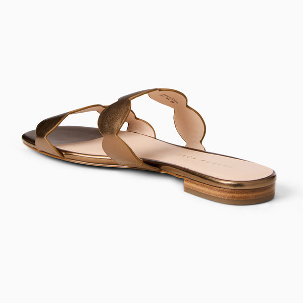 Jack Rogers Greglen Leather Flat Slide Bronze