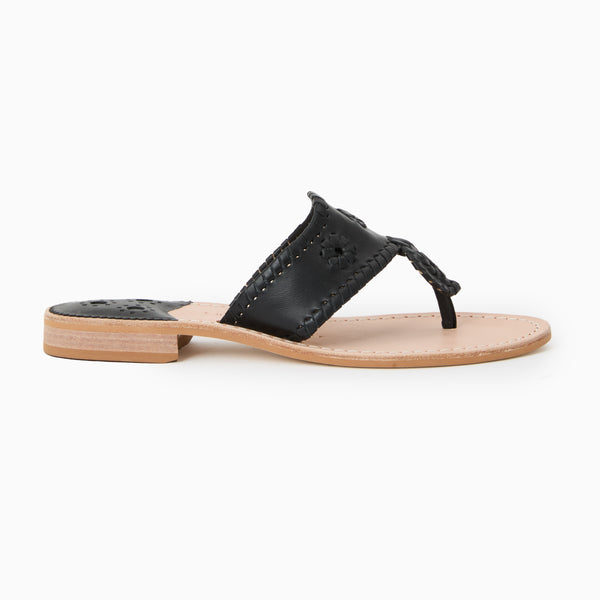 Jack Rogers Jacks Leather Flat Sandal Black