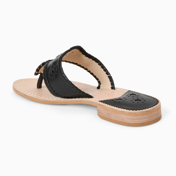 Jack Rogers Jacks Leather Flat Sandal Black
