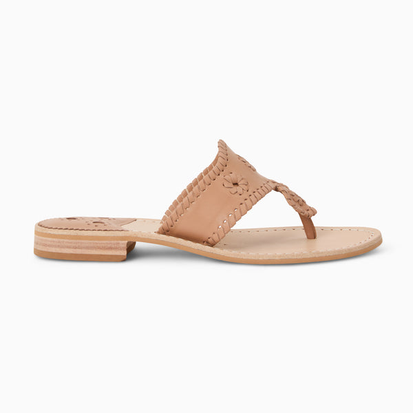 Jack Rogers Jacks Leather Flat Sandal Cafe Au Lait