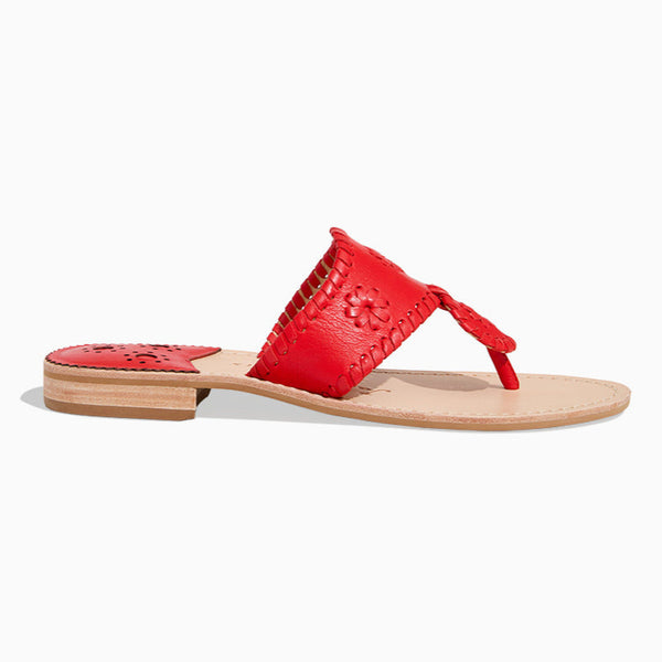 Jack Rogers Jacks Leather Flat Sandal Fire Red