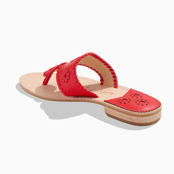 Jack Rogers Jacks Leather Flat Sandal Fire Red