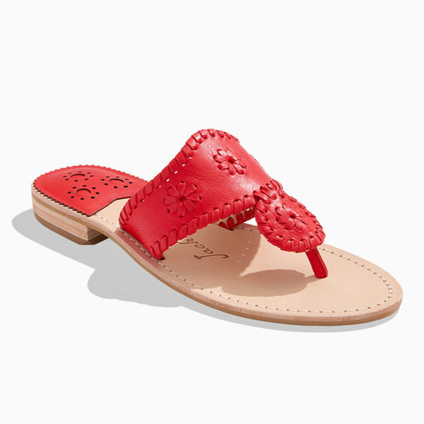 jack rogers Jacks Leather Flat Sandal Fire Red