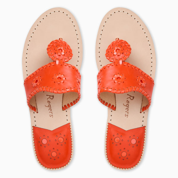Jack Rogers Jacks Leather Flat Sandal Flame