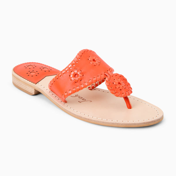 jack rogers Jacks Leather Flat Sandal Flame