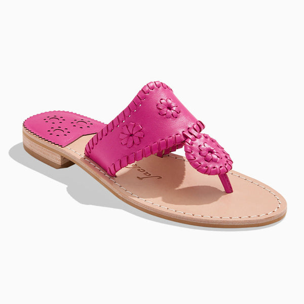 jack rogers Jacks Leather Flat Sandal Fuchsia