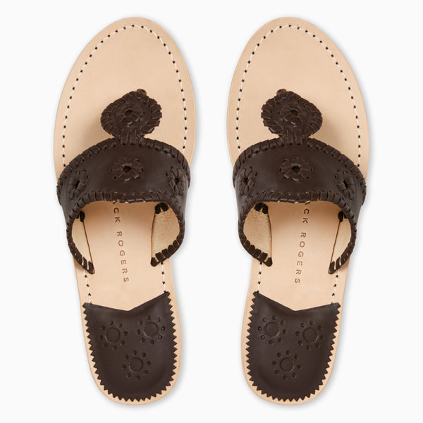 Jack Rogers Jacks Leather Flat Sandal Hot Fudge