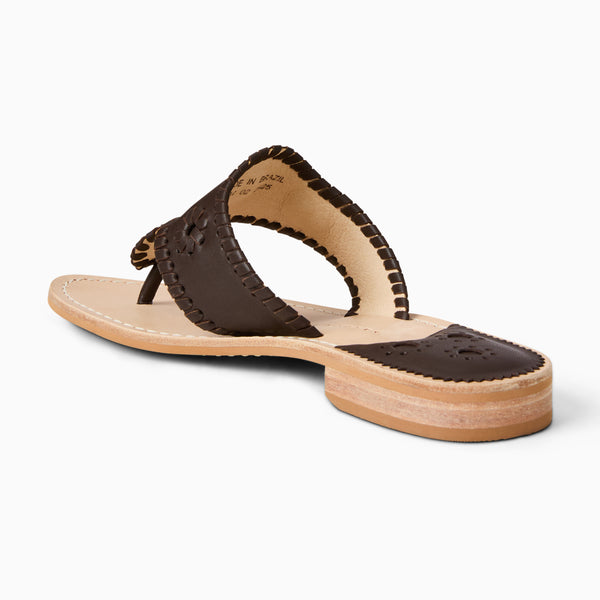 Jack Rogers Jacks Leather Flat Sandal Hot Fudge