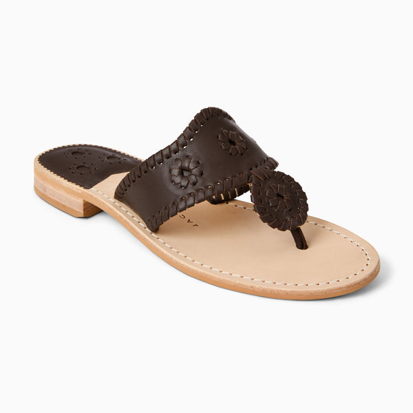 jack rogers Jacks Leather Flat Sandal Hot Fudge