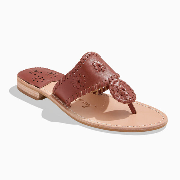 jack rogers Jacks Leather Flat Sandal Luggage