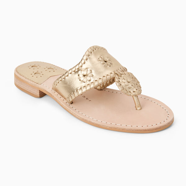 jack rogers Jacks Leather Flat Sandal Platinum
