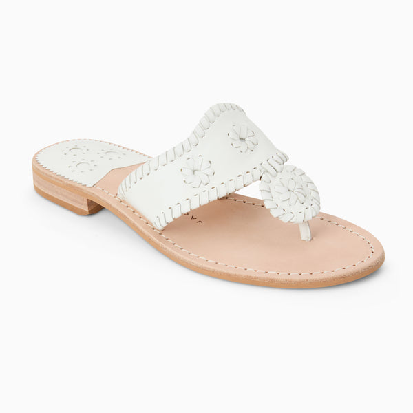 jack rogers Jacks Leather Flat Sandal White