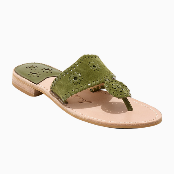 jack rogers Jacks Suede Flat Sandal Olive