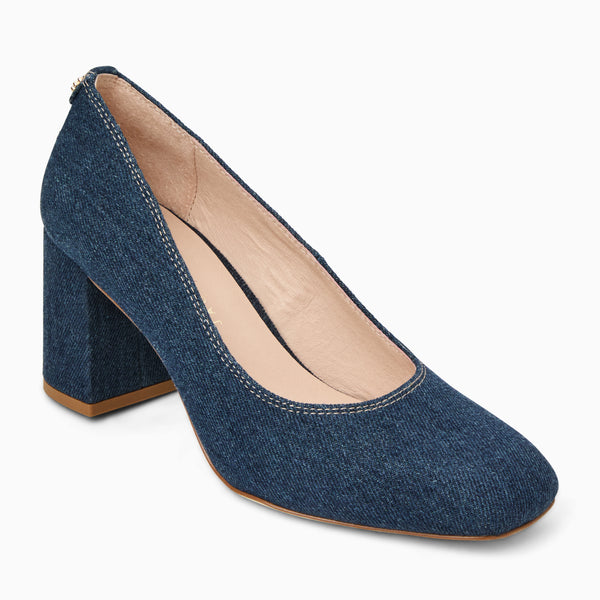 jack rogers Lenora Fabric Pump Heel Denim Blue