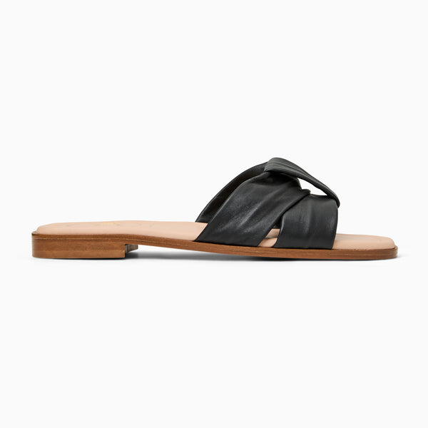 Jack Rogers Monica Italian Leather Slide Black