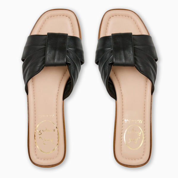 Jack Rogers Monica Italian Leather Slide Black