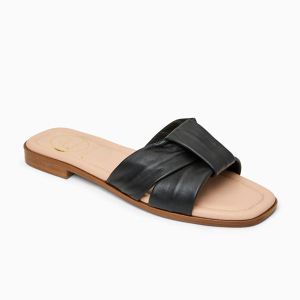 jack rogers Monica Italian Leather Slide Black