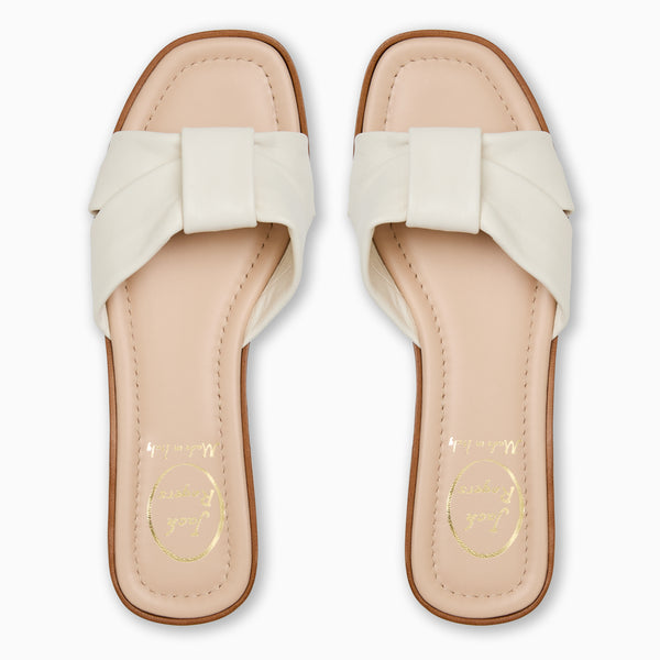 Jack Rogers Monica Italian Leather Slide Cream