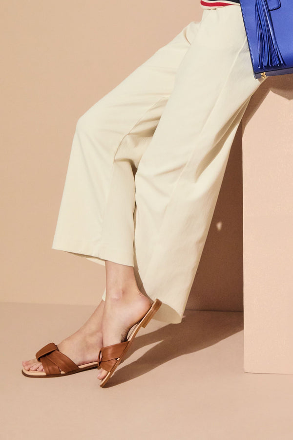 Jack Rogers Monica Italian Leather Slide Cuoio