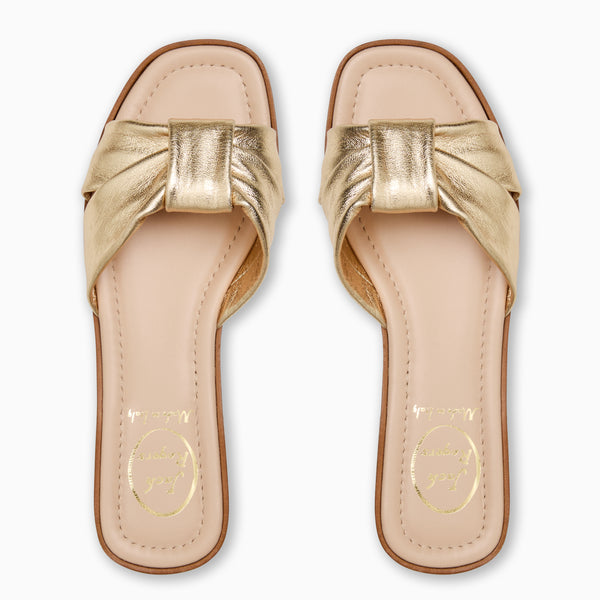 Jack Rogers Monica Italian Leather Slide Platinum