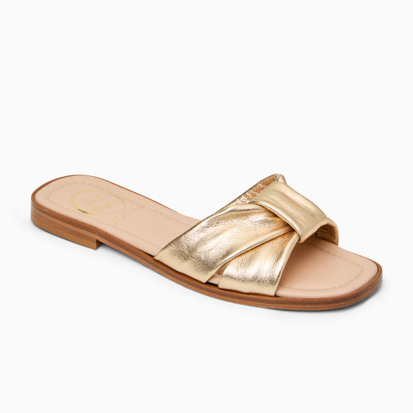 jack rogers Monica Italian Leather Slide Platinum
