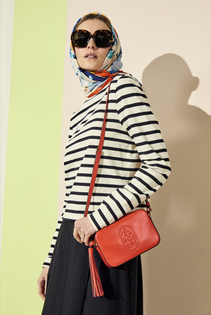 Jack Rogers Perla Italian Leather Crossbody Coral