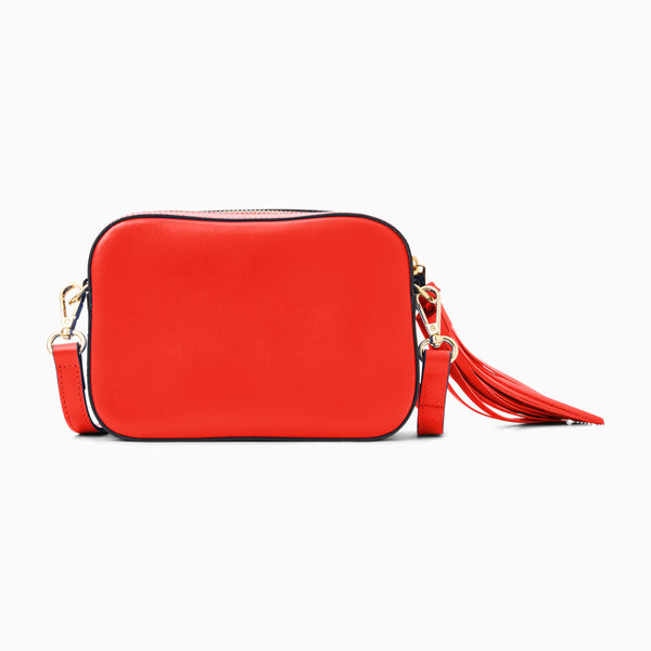 Jack Rogers Perla Italian Leather Crossbody Coral