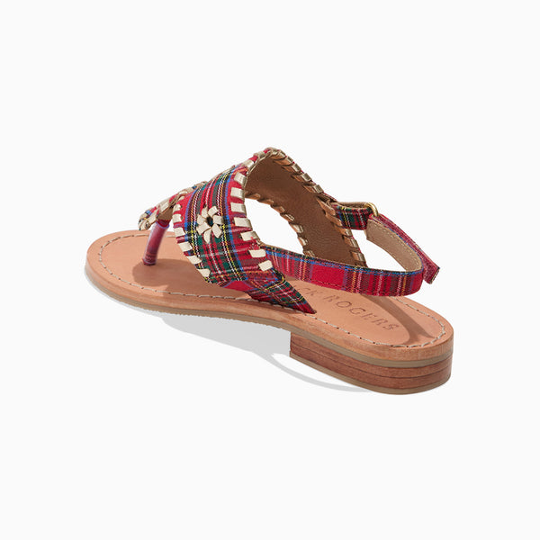 Jack Rogers Toddler Jacks Flat Sandal Red Tartan