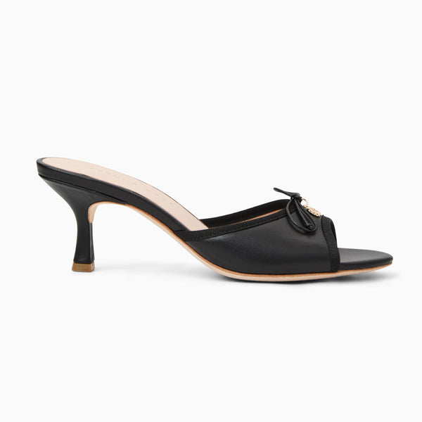 Jack Rogers Velma Leather Mid Heel Black