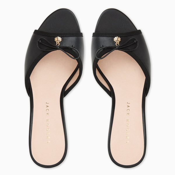 Jack Rogers Velma Leather Mid Heel Black