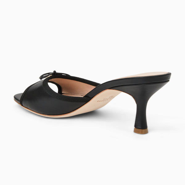 Jack Rogers Velma Leather Mid Heel Black