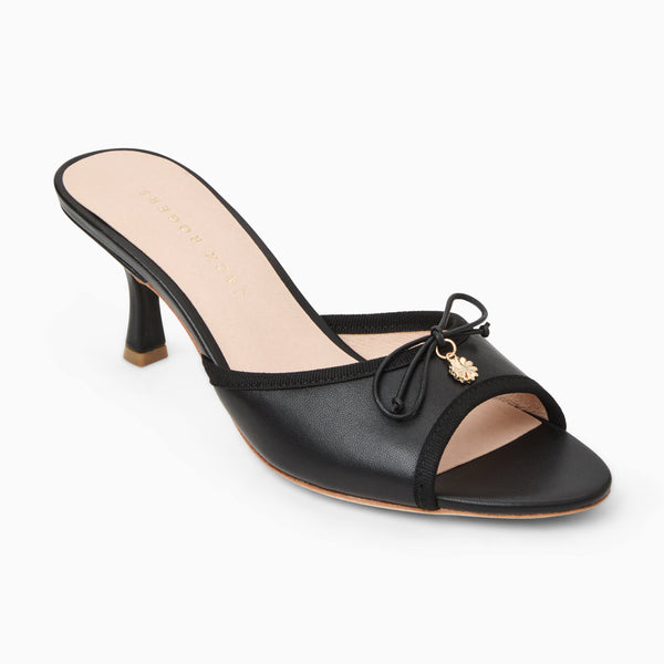 jack rogers Velma Leather Mid Heel Black