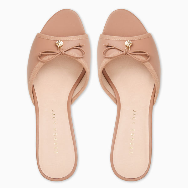 Jack Rogers Velma Leather Mid Heel Cafe Au Lait