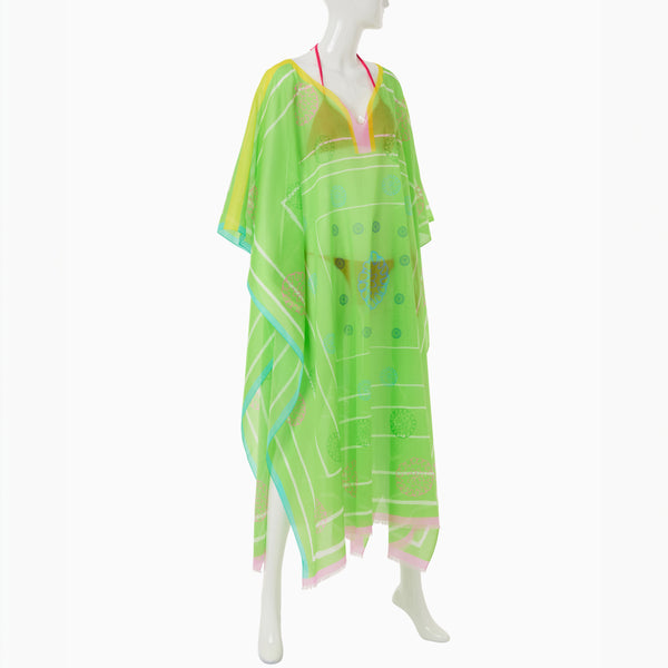 Jack Rogers Jacks Italian Cotton Bandana Kaftan Green Multi