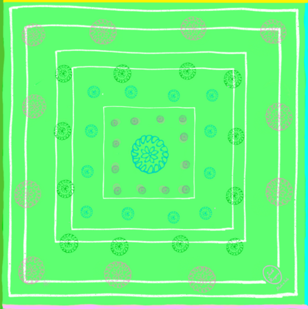 jack rogers Jacks Italian Cotton Bandana Kaftan Green Multi