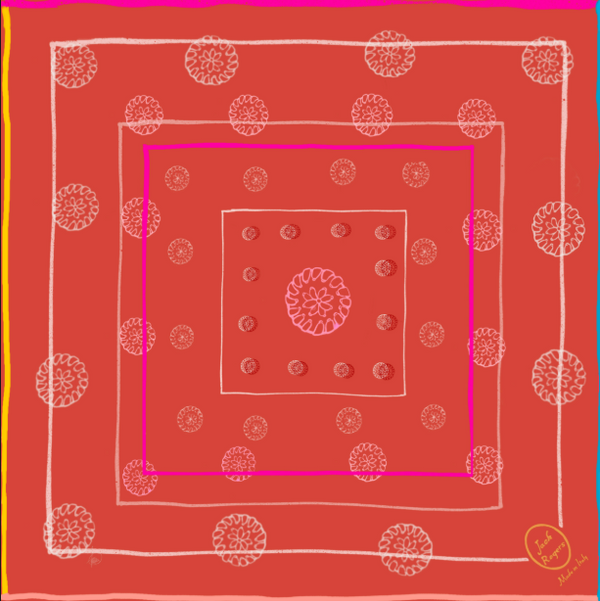 jack rogers Jacks Italian Cotton Bandana Scarf Red Multi