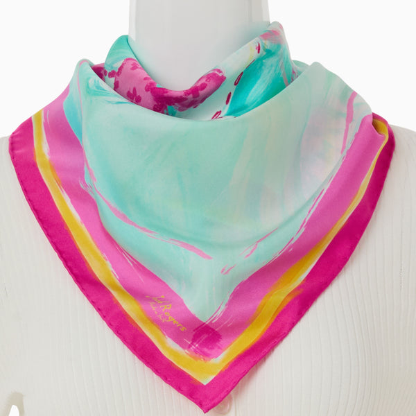 Jack Rogers Jacks Italian Silk Anniversary Scarf Birthday Multi