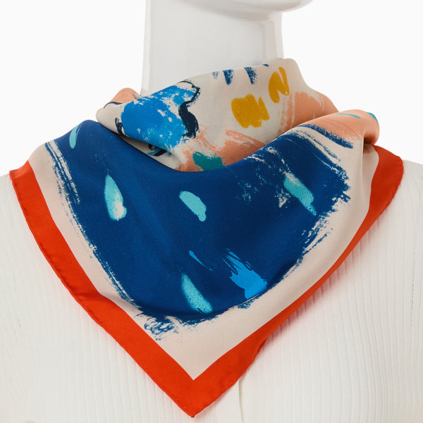 Jack Rogers Jacks Italian Silk Flower Scarf Floral Multi