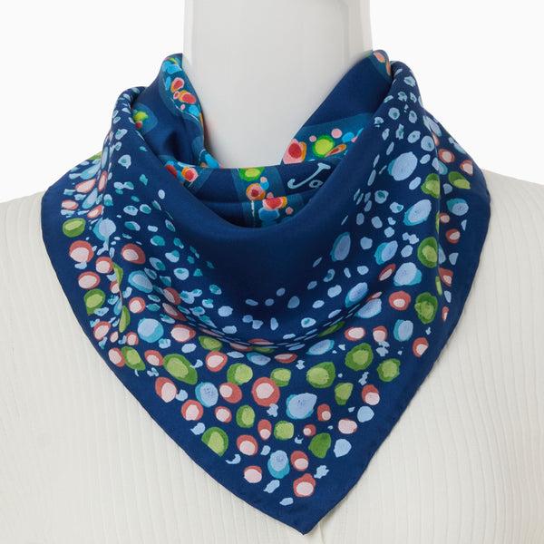 Jack Rogers Jacks Italian Silk Octopus Scarf Navy Multi