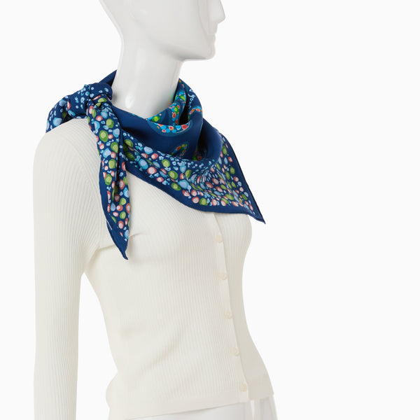 Jack Rogers Jacks Italian Silk Octopus Scarf Navy Multi