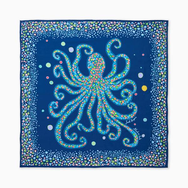 jack rogers Jacks Italian Silk Octopus Scarf Navy Multi