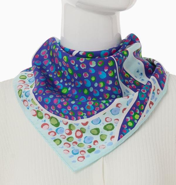 Jack Rogers Jacks Italian Silk Octopus Scarf Pale Blue Multi