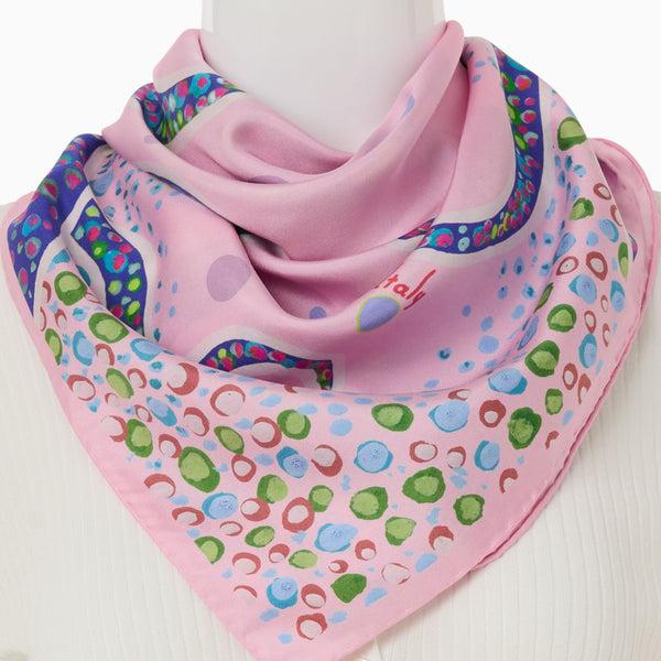 Jack Rogers Jacks Italian Silk Octopus Scarf Pale Pink Multi