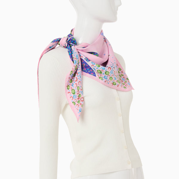 Jack Rogers Jacks Italian Silk Octopus Scarf Pale Pink Multi