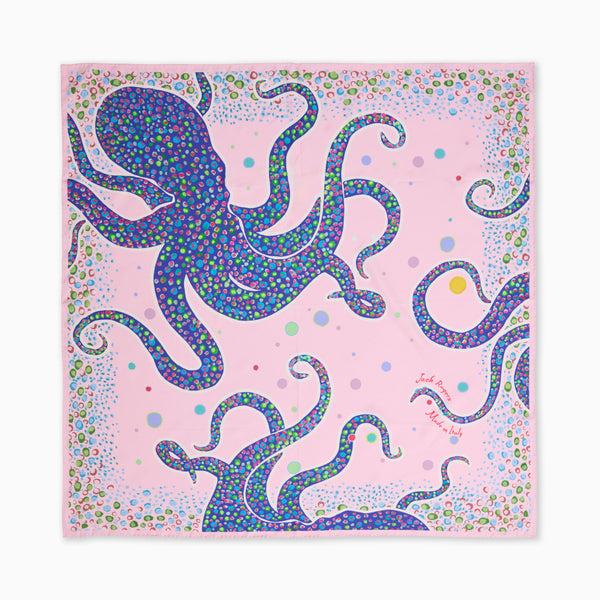 jack rogers Jacks Italian Silk Octopus Scarf Pale Pink Multi