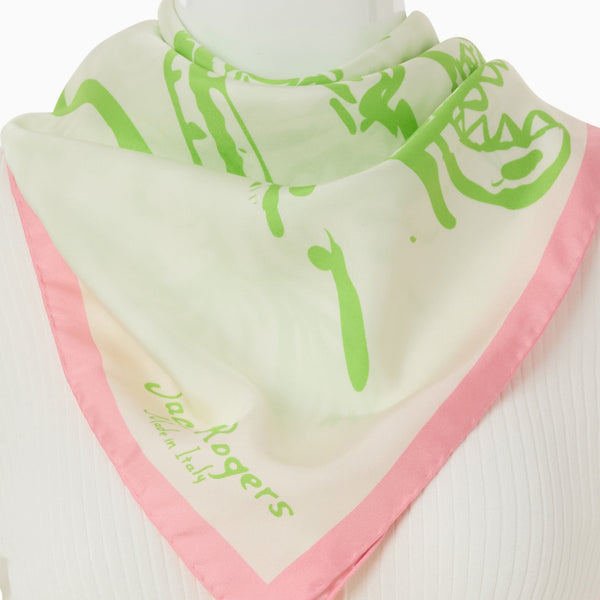 Jack Rogers Jacks Italian Silk Poolside Scarf White Multi