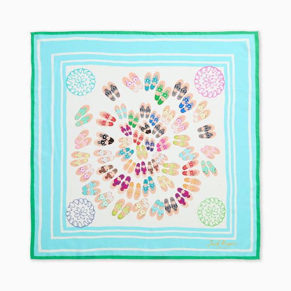 jack rogers Jacks Italian Silk Scarf Light Blue Multi